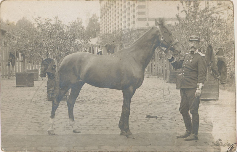 Carte postale ancienne Carte postale, Epinal, Un Militaire et son cheval
