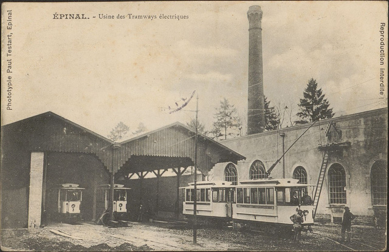 Carte postale ancienne Carte postale, Epinal, Usine des Tramways électriques