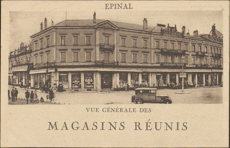 Carte postale ancienne Carte postale, Epinal, Vue générale des Magasins Réunis