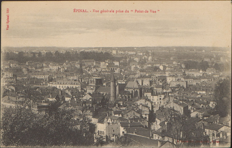 Carte postale ancienne Carte Postale, Epinal, Vue générale prise du Point-de-Vue