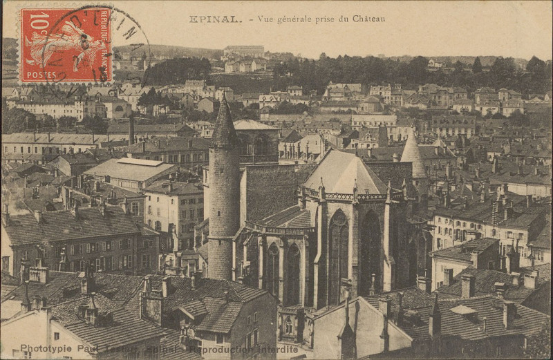 Carte postale ancienne Carte Postale, Epinal, Vue générale prise du Château 6