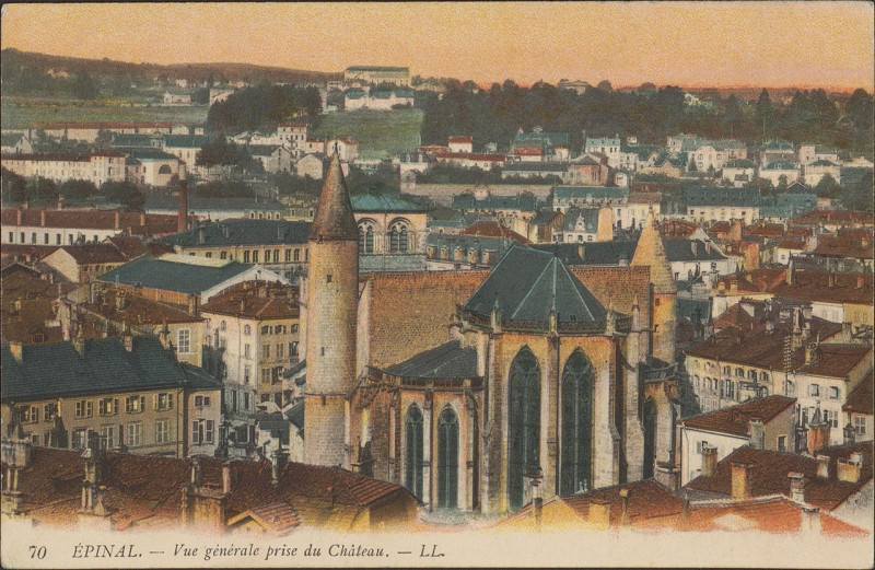 Carte postale ancienne Carte Postale, Epinal, Vue générale prise du Château 7