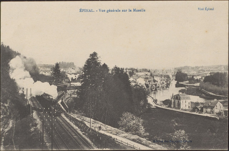 Carte postale ancienne Carte Postale, Epinal, Vue générale sur la Moselle