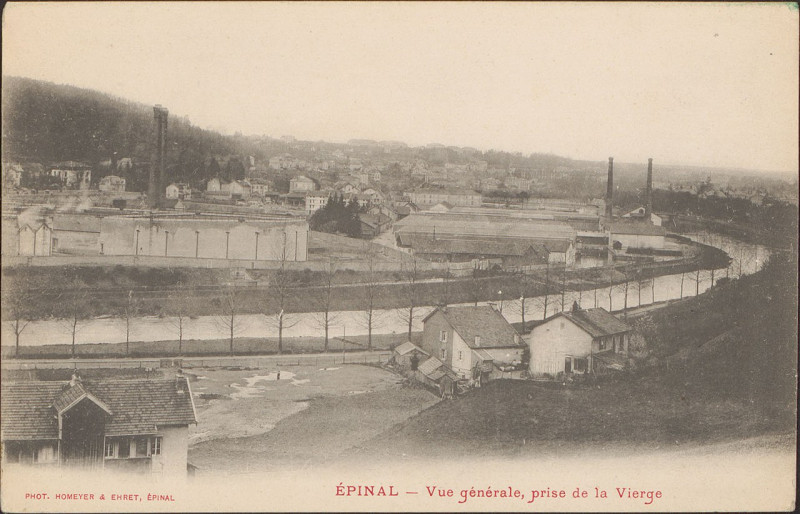 Carte postale ancienne Carte Postale, Epinal, Vue générale, prise de la Vierge