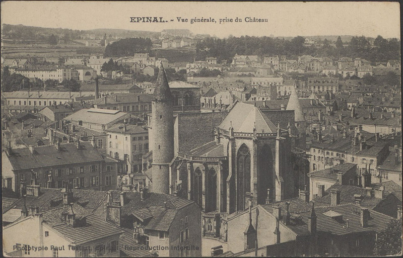 Carte postale ancienne Carte postale, Epinal, Vue générale, prise du Château 2