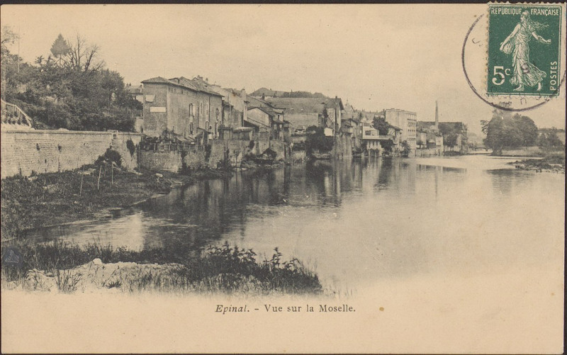 Carte postale ancienne Carte Postale, Epinal, Vue sur la Moselle 2