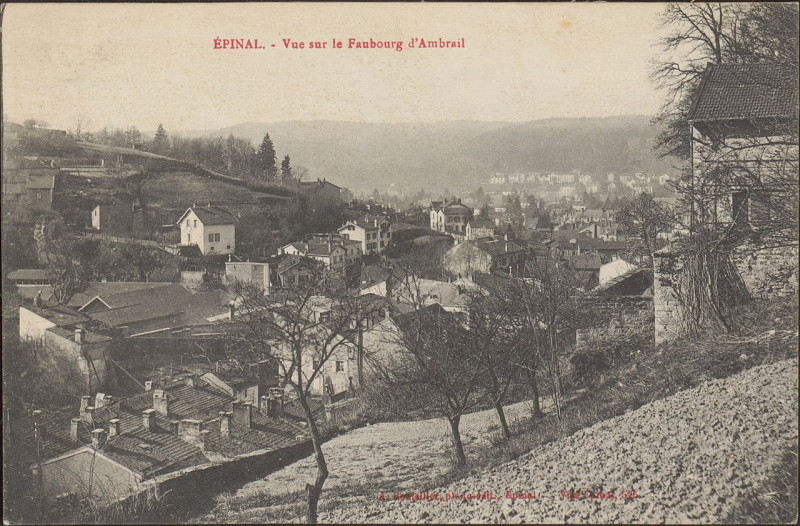 Carte postale ancienne Carte Postale, Epinal, Vue sur le Faubourg d'Ambrail 2