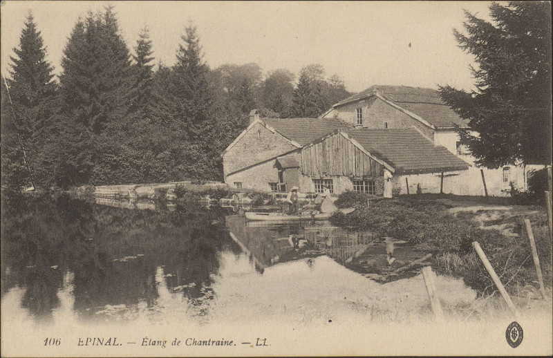 Carte postale ancienne Carte postale, Epinal, Etang de Chantraine 2