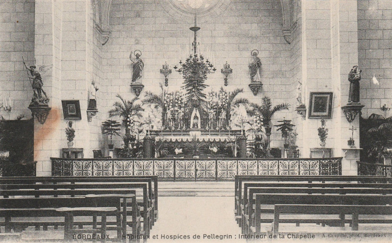 Carte postale ancienne Bordeaux - Hôpital Pellegrin - Chapelle 7 à Bordeaux