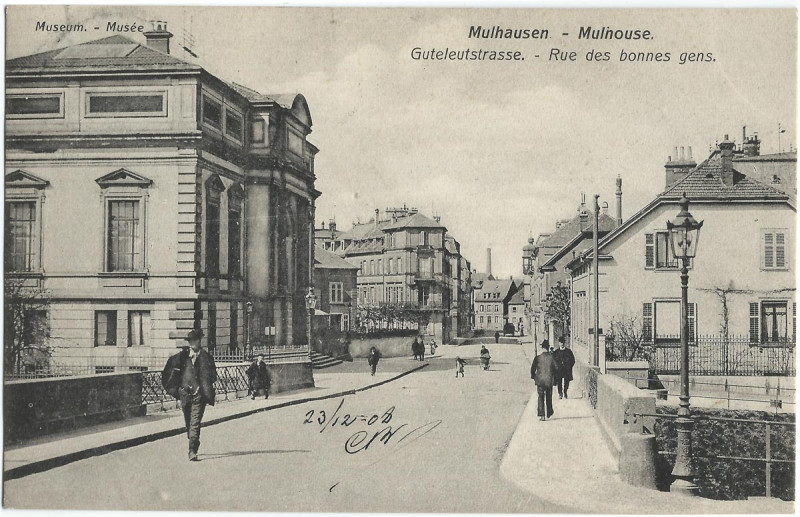 Carte postale ancienne 19081223 mulhausen guteleutstrasse à Mulhouse