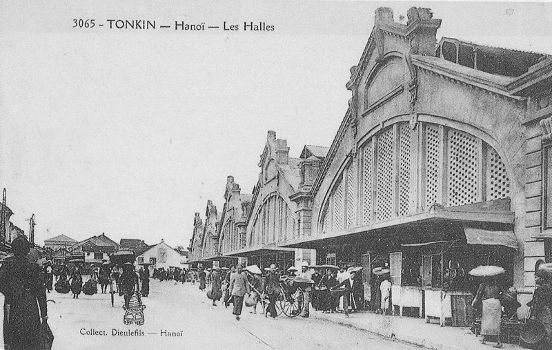 Carte postale ancienne Dong Xuan market old