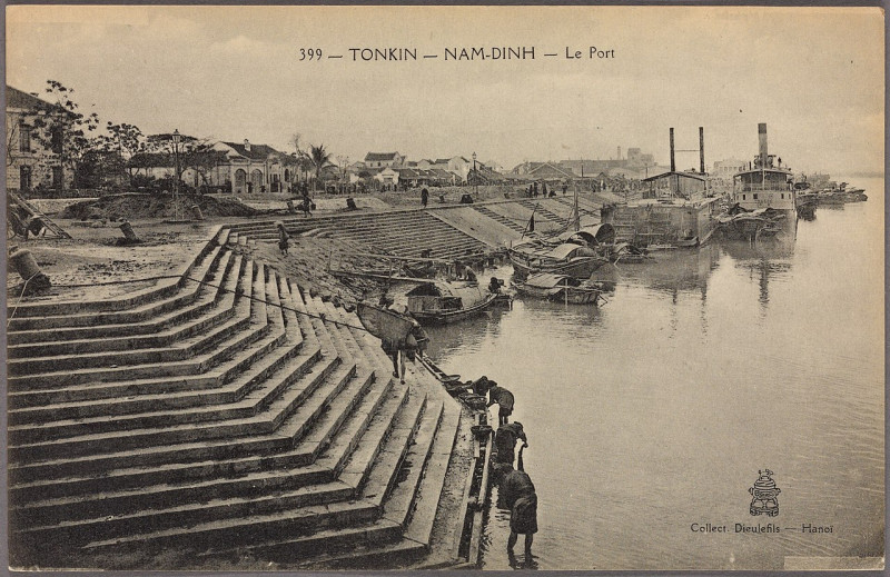 Carte postale ancienne Tonkin - Nam-Dinh - Le Port (Nypl Hades-2359958-4044723)