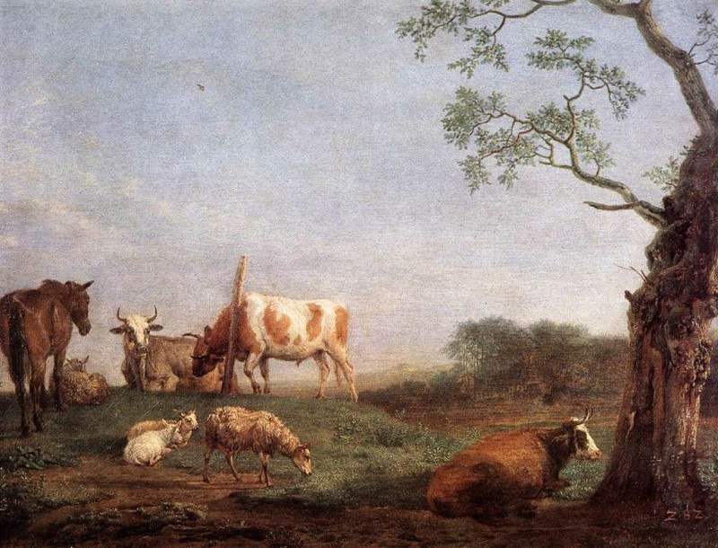 Carte postale ancienne Paulus Potter - Resting Herd - WGA18214
