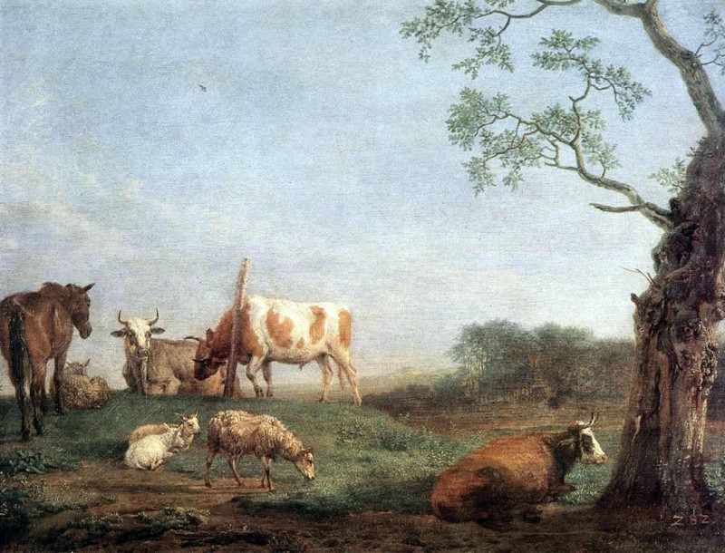 Carte postale ancienne Paulus Potter - Resting Herd