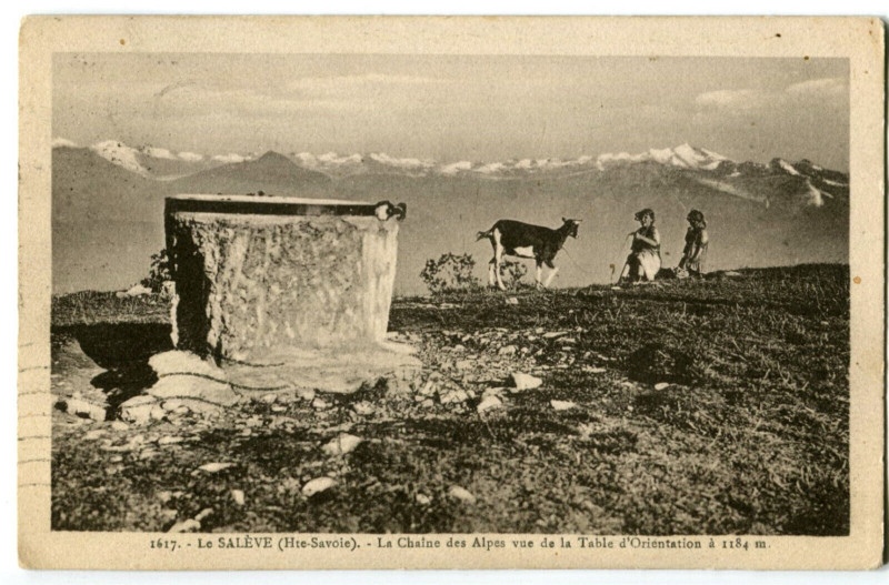 Carte postale ancienne Haute-Savoie Le Salève chaîne des Alpes vue de la Table d'Orientation