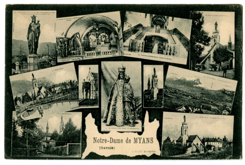 Carte postale ancienne Savoie Notre-Dame de Myans multivues à Myans