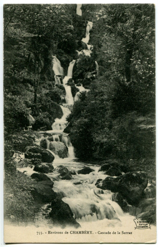 Carte postale ancienne Savoie Environs de Chambéry Cascade de la Serraz à Chambéry