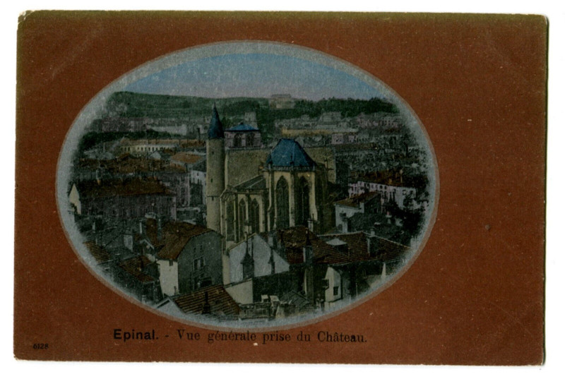 Carte postale ancienne Vosges Epinal Vue générale prise du Château