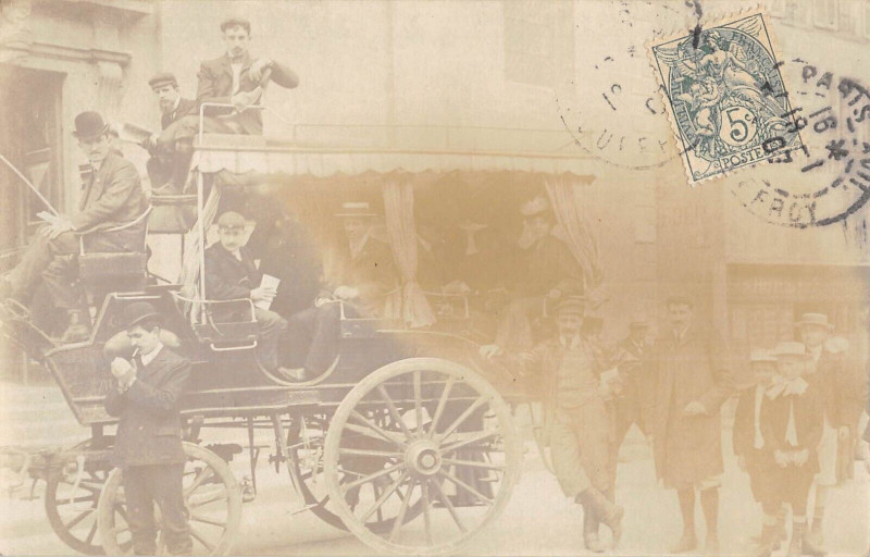 Carte postale ancienne Diligence - Rue Jouffroy D'Abbans à Paris 17e