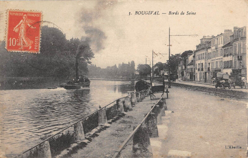 Carte postale ancienne Bougival Bords De Seine à Bougival