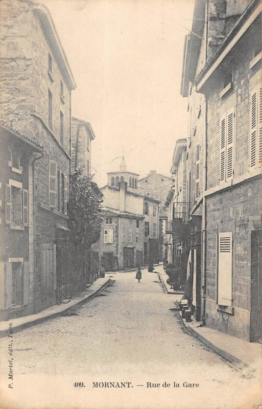 Carte postale ancienne Brignais Mornant Rue De La Gare à Brignais