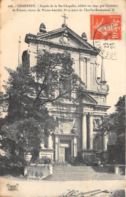 Carte postale ancienne Chambery Facade De La Sainte Chapelle