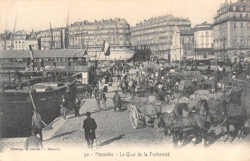 Carte postale ancienne Marseille Le Quai De La Fraternite à Marseille
