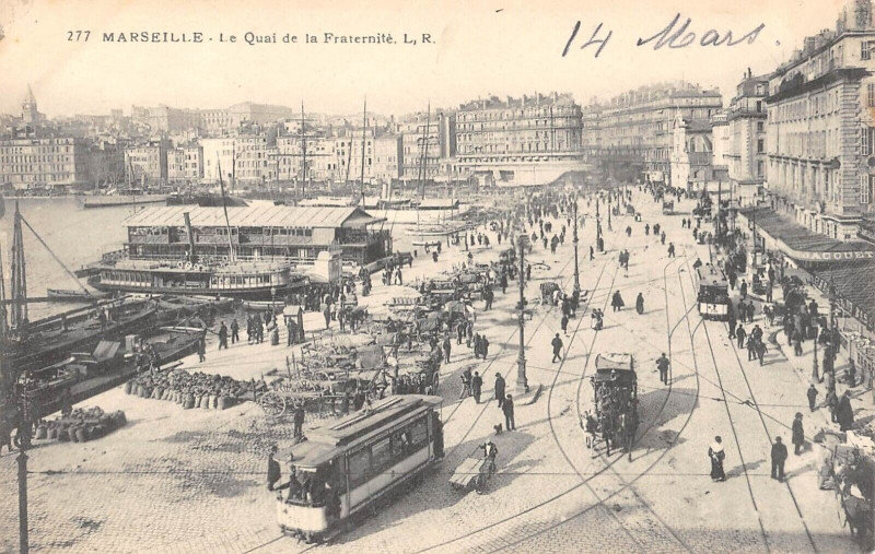 Carte postale ancienne Marseille Le Quai De La Fraternite à Marseille