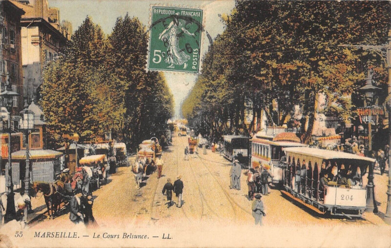 Carte postale ancienne Marseille Cours Belsunce à Marseille