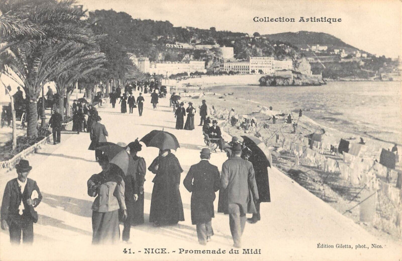 Carte postale ancienne Nice La Promenade Du Midi à Nice