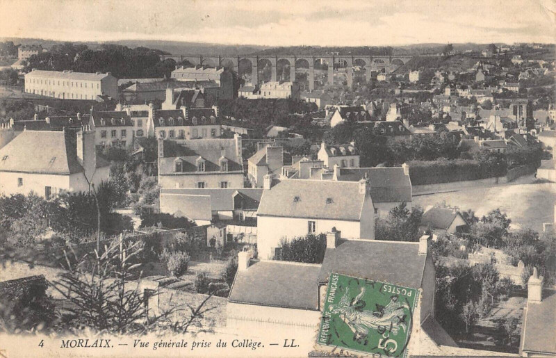 Carte postale ancienne Morlaix Vue Generale Prise Du College à Morlaix