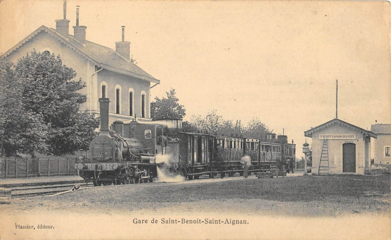 Carte postale ancienne Gare De Saint Benoit Saint Aignan (Train