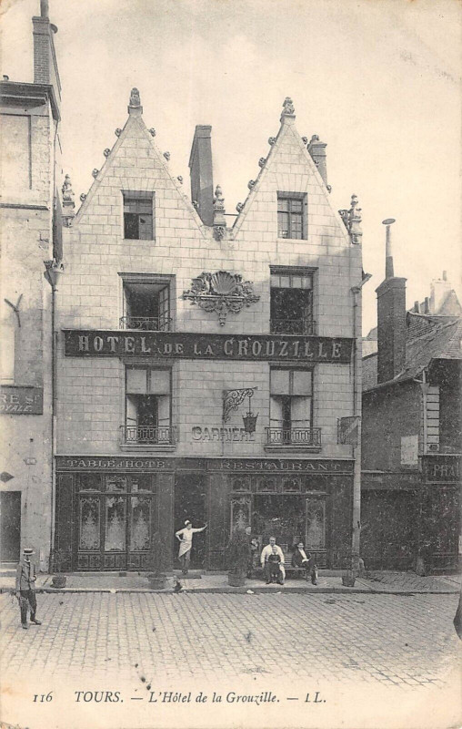 Carte postale ancienne Tours Hotel De La Grouzille à Tours