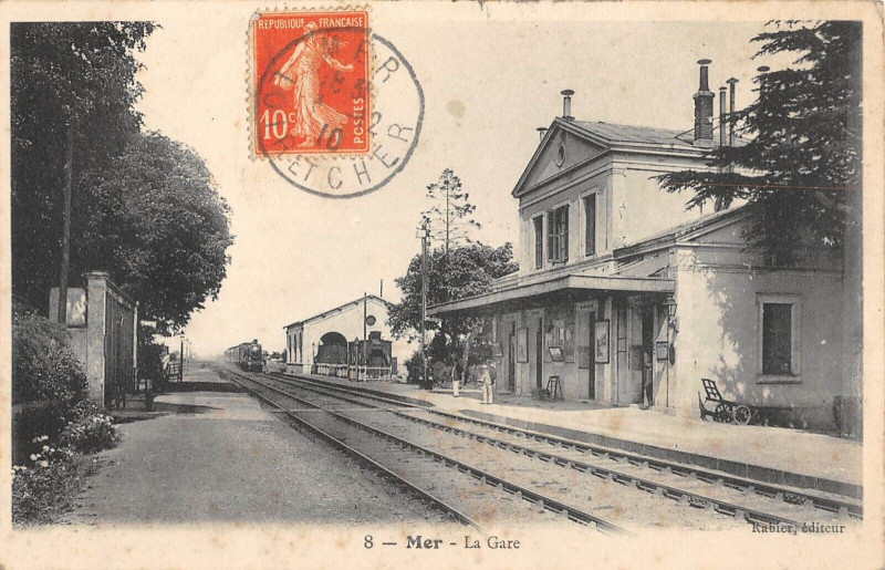 Carte postale ancienne Mer La Gare (Train à Mer