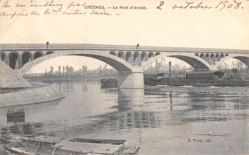 Carte postale ancienne Creches Le Pont D'Arciat