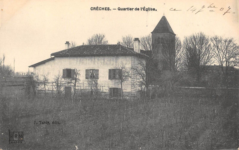 Carte postale ancienne Creches Quartier De L'Eglise