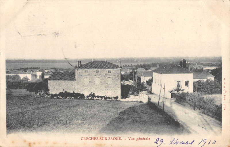 Carte postale ancienne Creches Sur Saone Vue Generale