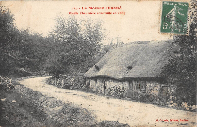 Carte postale ancienne En Morvan Vieille Chaumiere