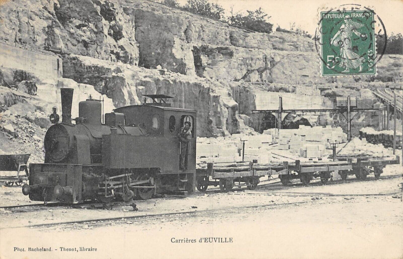 Carte postale ancienne Carrieres D'Euville ( légende rare à Euville