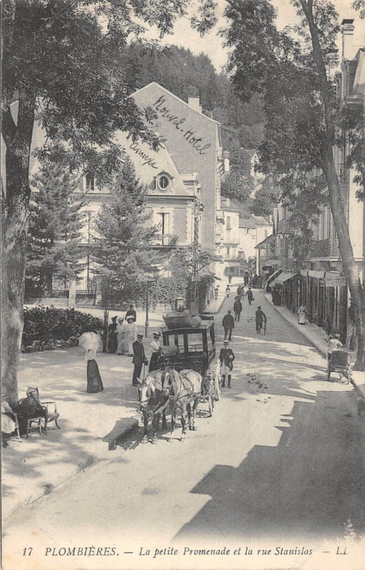 Carte postale ancienne Plombieres La Petite Promenade Et Rue Stanislas