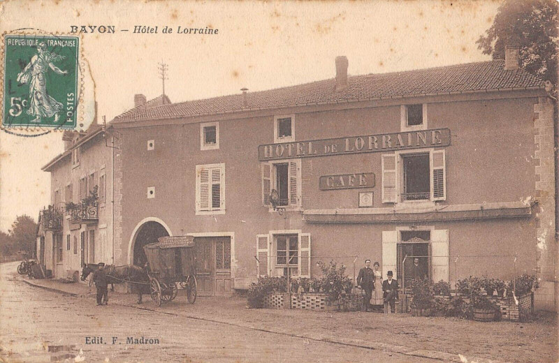 Carte postale ancienne Bayon Hotel De Lorraine à Bayon