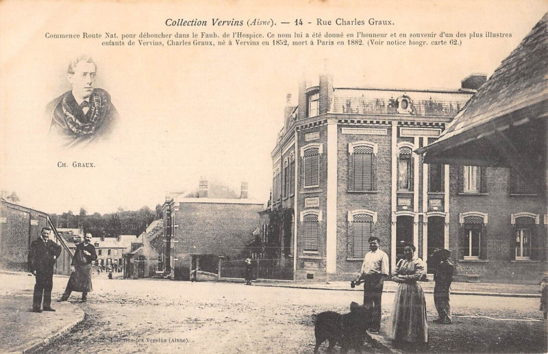 Carte postale ancienne Collection Vervins Rue Charles Graux à Vervins