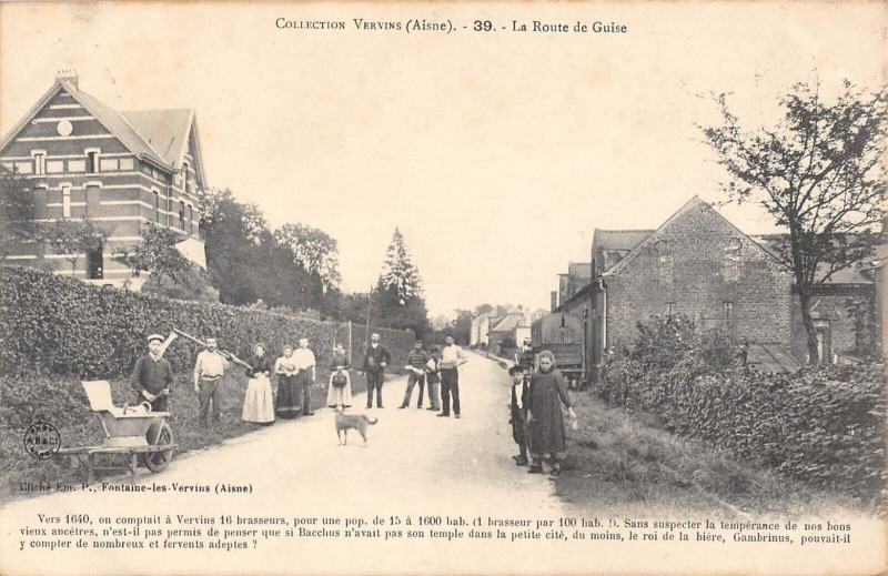 Carte postale ancienne Collection Vervins Route De Guise à Guise