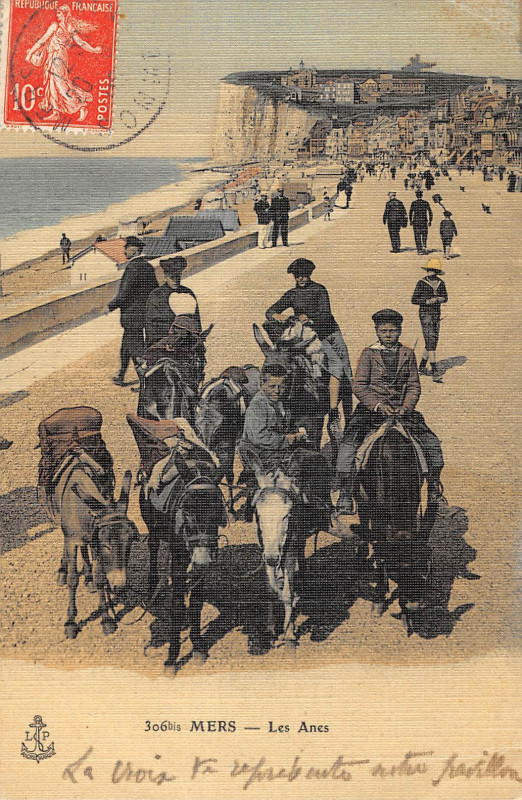 Carte postale ancienne Mers Les Anes (cpa toilée