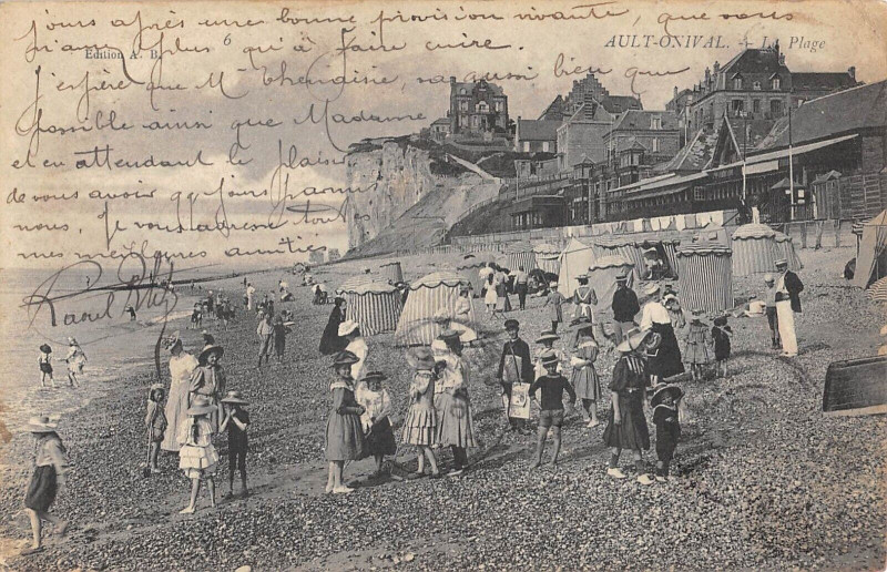 Carte postale ancienne Ault Onival La Plage à Ault