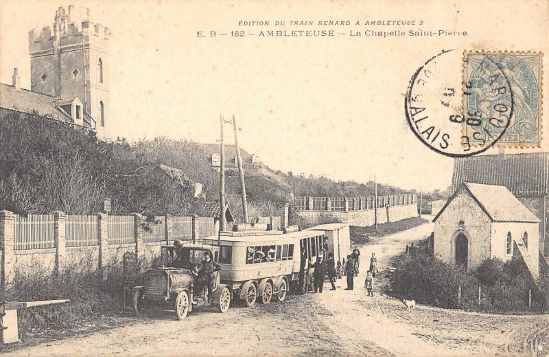 Carte postale ancienne Ambleteuse Le Train Renard à Ambleteuse