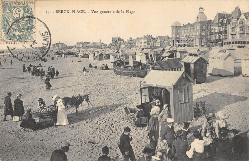 Carte postale ancienne Berck Plage Vue Generale De La Plage à Berck