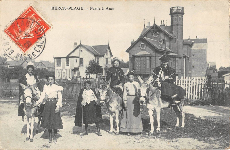 Carte postale ancienne Berck Plage Partie A Anes à Berck