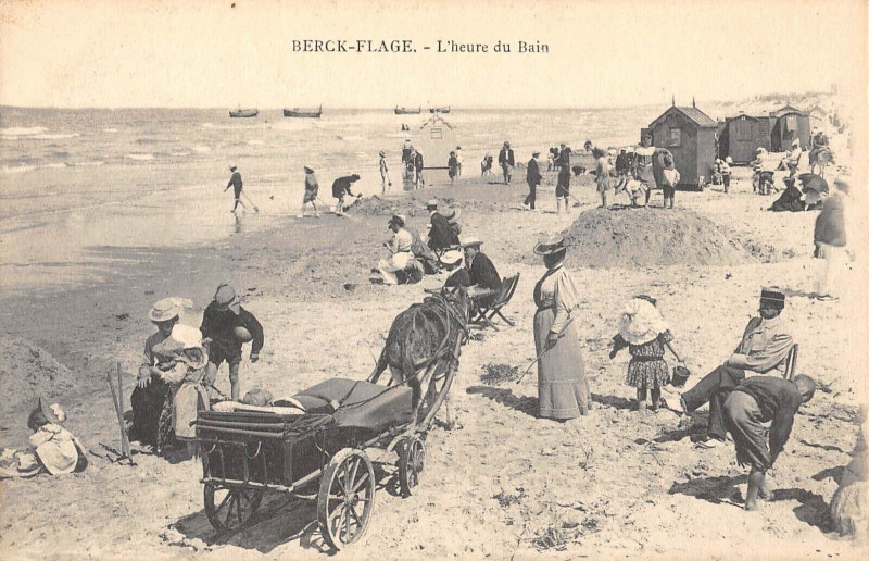 Carte postale ancienne Berck Plage L'Heure Du Bain à Berck