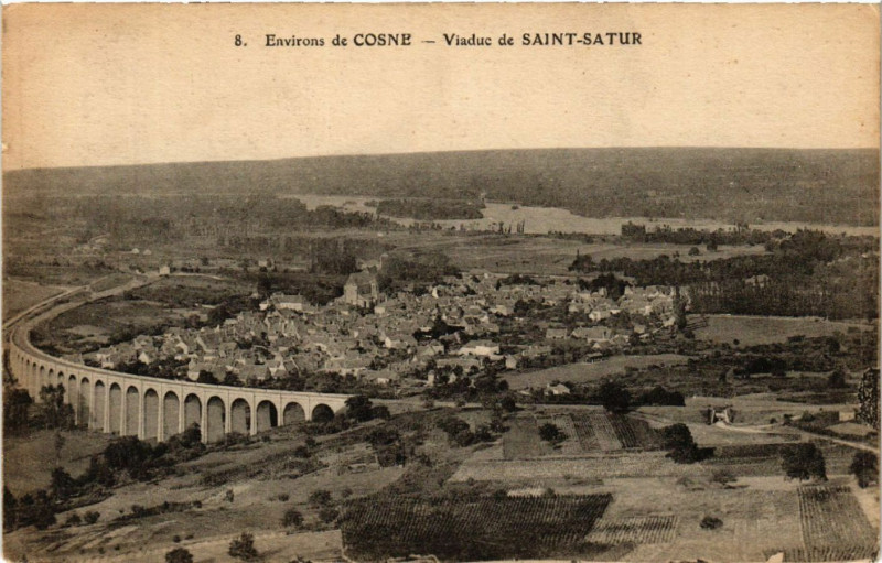 Carte postale ancienne Env. de Cosne - Viaduc de Saint-Satur